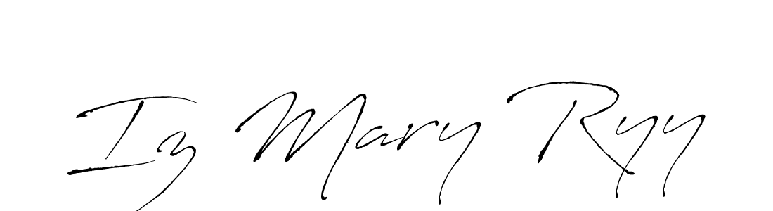 How to make Iz Mary Ryy name signature. Use Antro_Vectra style for creating short signs online. This is the latest handwritten sign. Iz Mary Ryy signature style 6 images and pictures png