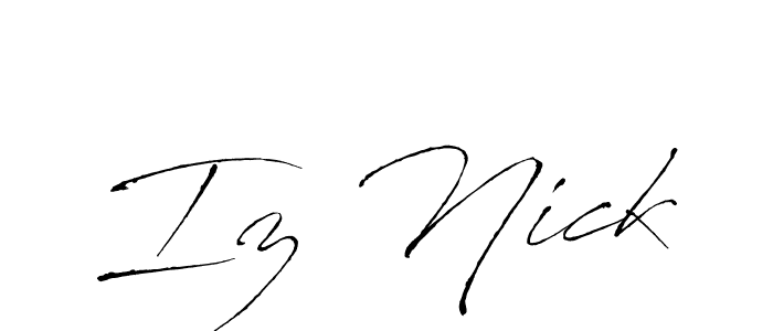 Antro_Vectra is a professional signature style that is perfect for those who want to add a touch of class to their signature. It is also a great choice for those who want to make their signature more unique. Get Iz Nick name to fancy signature for free. Iz Nick signature style 6 images and pictures png