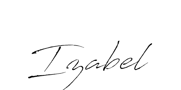 Use a signature maker to create a handwritten signature online. With this signature software, you can design (Antro_Vectra) your own signature for name Izabel. Izabel signature style 6 images and pictures png