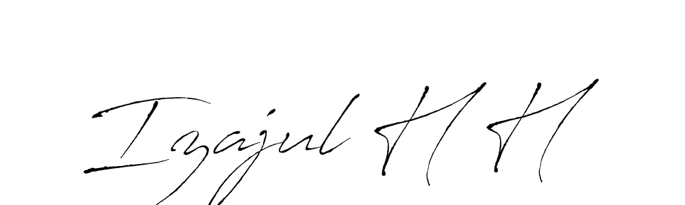 This is the best signature style for the Izajul H H name. Also you like these signature font (Antro_Vectra). Mix name signature. Izajul H H signature style 6 images and pictures png