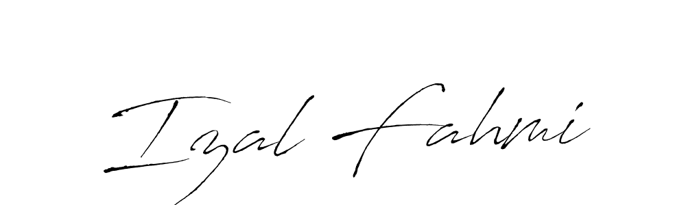 How to make Izal Fahmi name signature. Use Antro_Vectra style for creating short signs online. This is the latest handwritten sign. Izal Fahmi signature style 6 images and pictures png