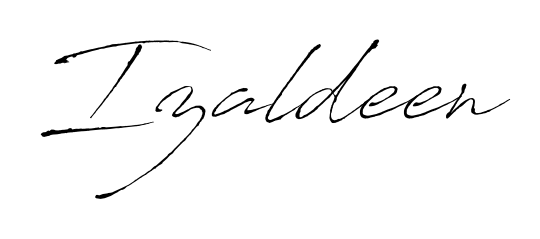 Try this chic Izaldeen handwritten sign style. Using Antro_Vectra font elements, it gives your name a sleek, memorable identity. Izaldeen signature style 6 images and pictures png