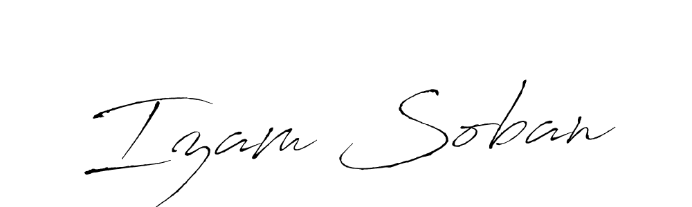 Use a signature maker to create a handwritten signature online. With this signature software, you can design (Antro_Vectra) your own signature for name Izam Soban. Izam Soban signature style 6 images and pictures png