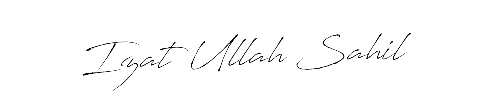 How to make Izat Ullah Sahil name signature. Use Antro_Vectra style for creating short signs online. This is the latest handwritten sign. Izat Ullah Sahil signature style 6 images and pictures png