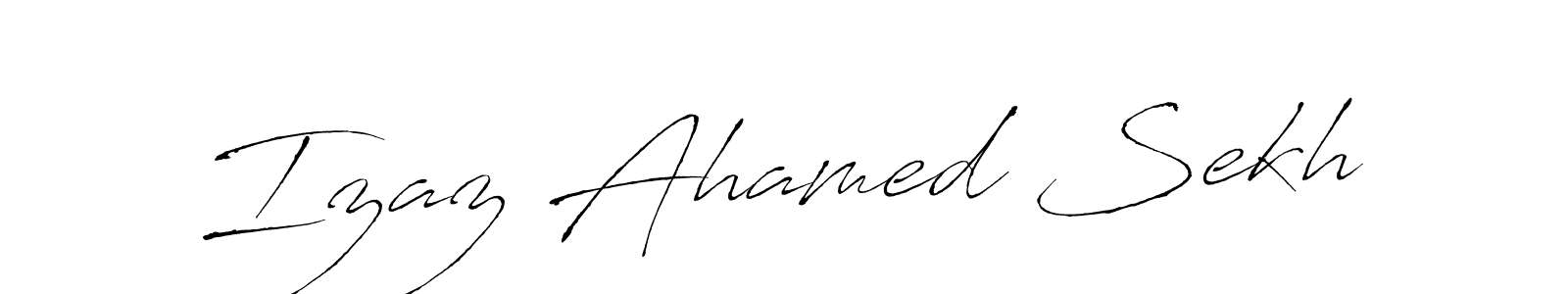 Antro_Vectra is a professional signature style that is perfect for those who want to add a touch of class to their signature. It is also a great choice for those who want to make their signature more unique. Get Izaz Ahamed Sekh name to fancy signature for free. Izaz Ahamed Sekh signature style 6 images and pictures png