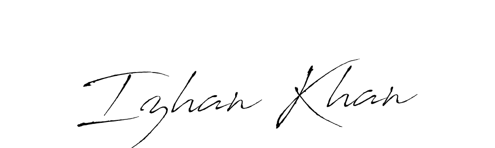 How to make Izhan Khan name signature. Use Antro_Vectra style for creating short signs online. This is the latest handwritten sign. Izhan Khan signature style 6 images and pictures png