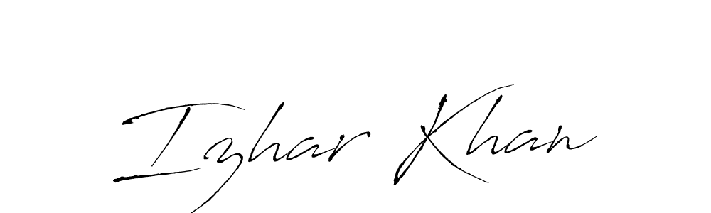 How to make Izhar Khan name signature. Use Antro_Vectra style for creating short signs online. This is the latest handwritten sign. Izhar Khan signature style 6 images and pictures png