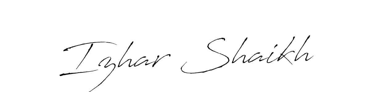 Make a beautiful signature design for name Izhar Shaikh. With this signature (Antro_Vectra) style, you can create a handwritten signature for free. Izhar Shaikh signature style 6 images and pictures png