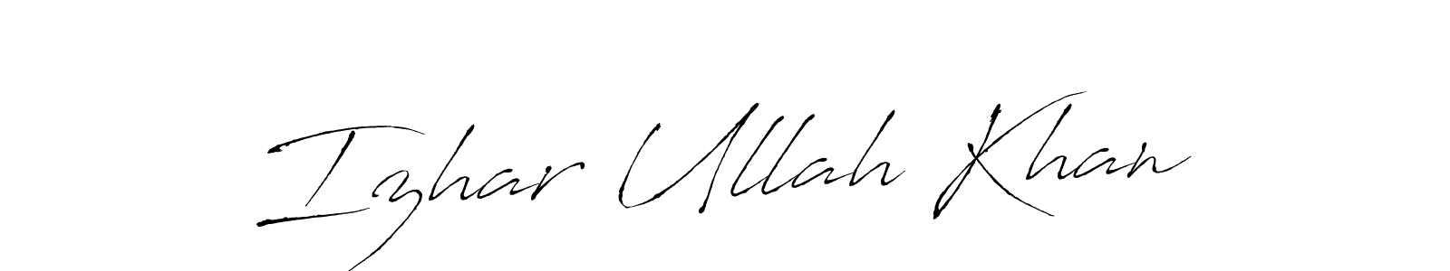 Use a signature maker to create a handwritten signature online. With this signature software, you can design (Antro_Vectra) your own signature for name Izhar Ullah Khan. Izhar Ullah Khan signature style 6 images and pictures png