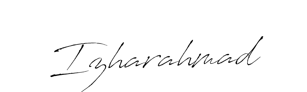 Make a beautiful signature design for name Izharahmad. With this signature (Antro_Vectra) style, you can create a handwritten signature for free. Izharahmad signature style 6 images and pictures png