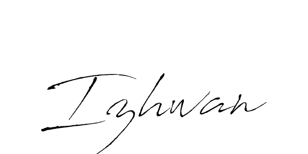 Make a beautiful signature design for name Izhwan. With this signature (Antro_Vectra) style, you can create a handwritten signature for free. Izhwan signature style 6 images and pictures png