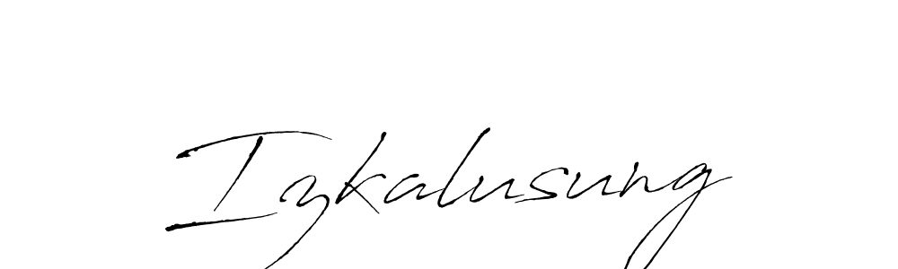 if you are searching for the best signature style for your name Izkalusung. so please give up your signature search. here we have designed multiple signature styles  using Antro_Vectra. Izkalusung signature style 6 images and pictures png