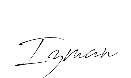 Make a beautiful signature design for name Izman. With this signature (Antro_Vectra) style, you can create a handwritten signature for free. Izman signature style 6 images and pictures png