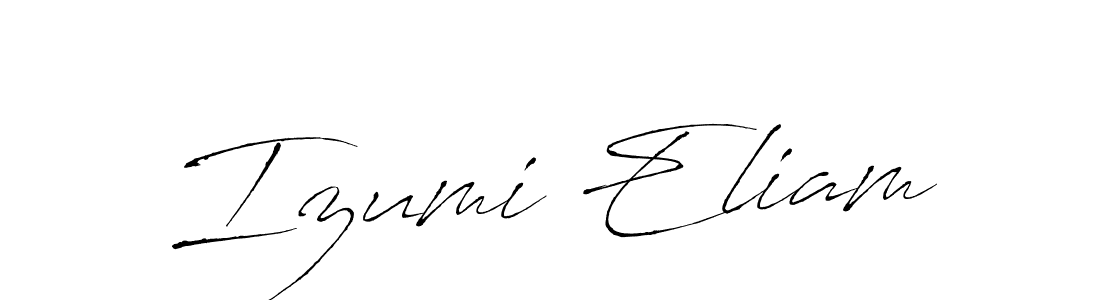 Make a beautiful signature design for name Izumi Eliam. With this signature (Antro_Vectra) style, you can create a handwritten signature for free. Izumi Eliam signature style 6 images and pictures png