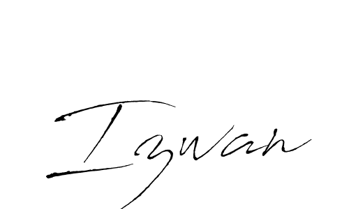 Design your own signature with our free online signature maker. With this signature software, you can create a handwritten (Antro_Vectra) signature for name Izwan. Izwan signature style 6 images and pictures png