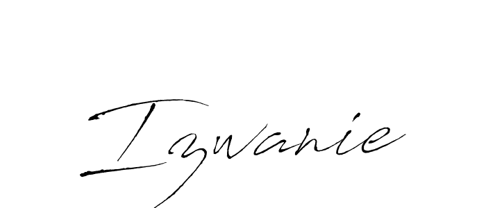 Make a beautiful signature design for name Izwanie. With this signature (Antro_Vectra) style, you can create a handwritten signature for free. Izwanie signature style 6 images and pictures png