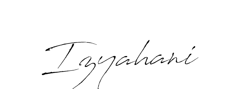Design your own signature with our free online signature maker. With this signature software, you can create a handwritten (Antro_Vectra) signature for name Izyahani. Izyahani signature style 6 images and pictures png