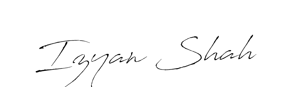 Design your own signature with our free online signature maker. With this signature software, you can create a handwritten (Antro_Vectra) signature for name Izyan Shah. Izyan Shah signature style 6 images and pictures png