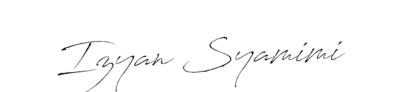 Design your own signature with our free online signature maker. With this signature software, you can create a handwritten (Antro_Vectra) signature for name Izyan Syamimi. Izyan Syamimi signature style 6 images and pictures png