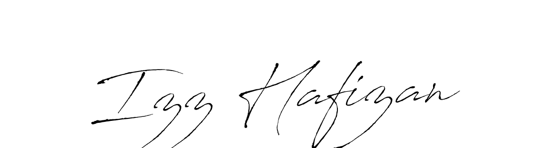 Make a beautiful signature design for name Izz Hafizan. With this signature (Antro_Vectra) style, you can create a handwritten signature for free. Izz Hafizan signature style 6 images and pictures png