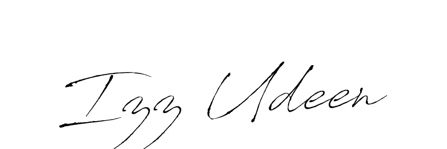 How to make Izz Udeen name signature. Use Antro_Vectra style for creating short signs online. This is the latest handwritten sign. Izz Udeen signature style 6 images and pictures png