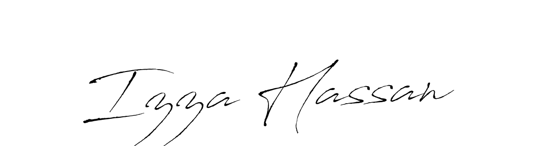 Design your own signature with our free online signature maker. With this signature software, you can create a handwritten (Antro_Vectra) signature for name Izza Hassan. Izza Hassan signature style 6 images and pictures png