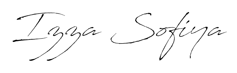 You should practise on your own different ways (Antro_Vectra) to write your name (Izza Sofiya) in signature. Don't let someone else do it for you. Izza Sofiya signature style 6 images and pictures png