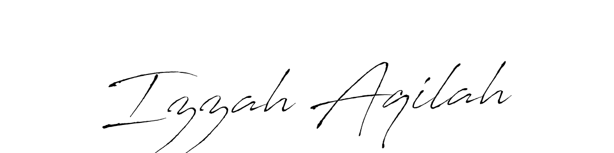 The best way (Antro_Vectra) to make a short signature is to pick only two or three words in your name. The name Izzah Aqilah include a total of six letters. For converting this name. Izzah Aqilah signature style 6 images and pictures png