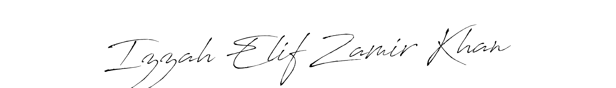 Create a beautiful signature design for name Izzah Elif Zamir Khan. With this signature (Antro_Vectra) fonts, you can make a handwritten signature for free. Izzah Elif Zamir Khan signature style 6 images and pictures png