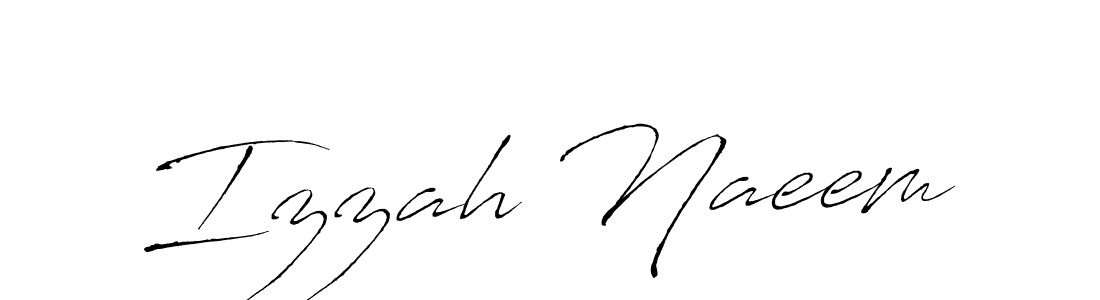 How to make Izzah Naeem name signature. Use Antro_Vectra style for creating short signs online. This is the latest handwritten sign. Izzah Naeem signature style 6 images and pictures png