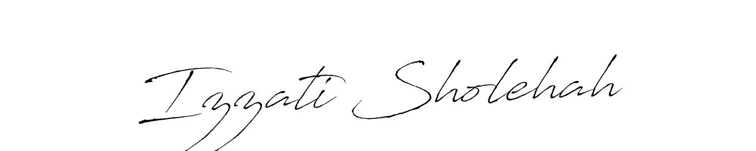 Make a beautiful signature design for name Izzati Sholehah. With this signature (Antro_Vectra) style, you can create a handwritten signature for free. Izzati Sholehah signature style 6 images and pictures png