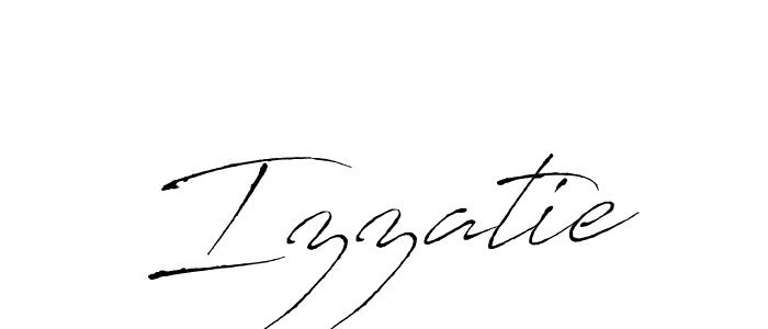 Use a signature maker to create a handwritten signature online. With this signature software, you can design (Antro_Vectra) your own signature for name Izzatie. Izzatie signature style 6 images and pictures png