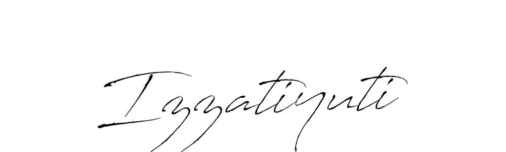 The best way (Antro_Vectra) to make a short signature is to pick only two or three words in your name. The name Izzatiyuti include a total of six letters. For converting this name. Izzatiyuti signature style 6 images and pictures png