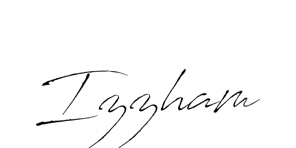 Create a beautiful signature design for name Izzham. With this signature (Antro_Vectra) fonts, you can make a handwritten signature for free. Izzham signature style 6 images and pictures png