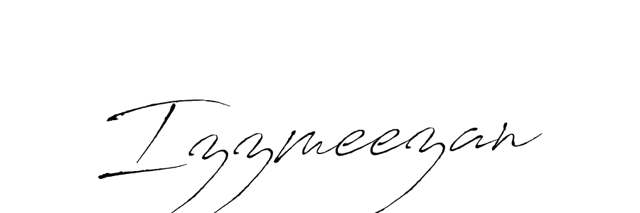 Use a signature maker to create a handwritten signature online. With this signature software, you can design (Antro_Vectra) your own signature for name Izzmeezan. Izzmeezan signature style 6 images and pictures png