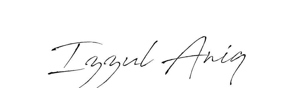 How to make Izzul Aniq signature? Antro_Vectra is a professional autograph style. Create handwritten signature for Izzul Aniq name. Izzul Aniq signature style 6 images and pictures png