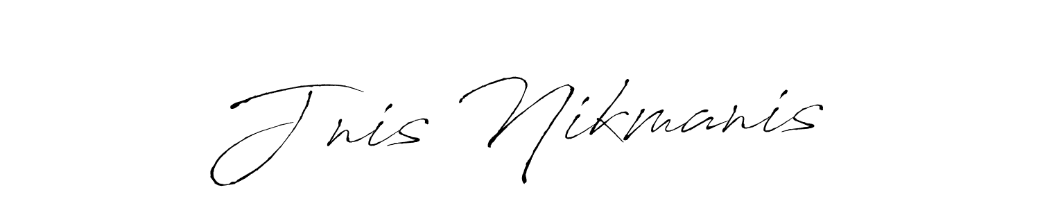 Create a beautiful signature design for name Jānis Nikmanis. With this signature (Antro_Vectra) fonts, you can make a handwritten signature for free. Jānis Nikmanis signature style 6 images and pictures png