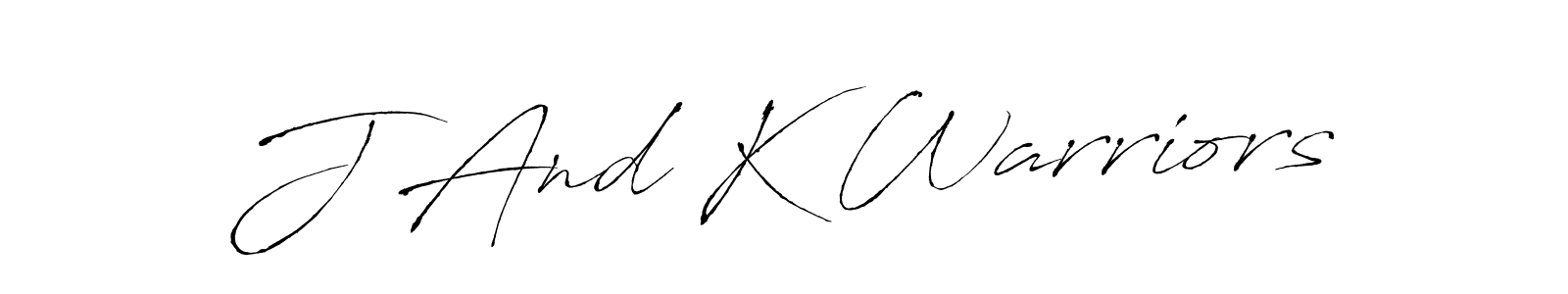 How to make J And K Warriors name signature. Use Antro_Vectra style for creating short signs online. This is the latest handwritten sign. J And K Warriors signature style 6 images and pictures png