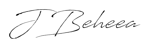 Designed for modern professionals: J Beheea name signature crafted with Antro_Vectra script. Ready for digital PDF workflows. J Beheea signature style 6 images and pictures png