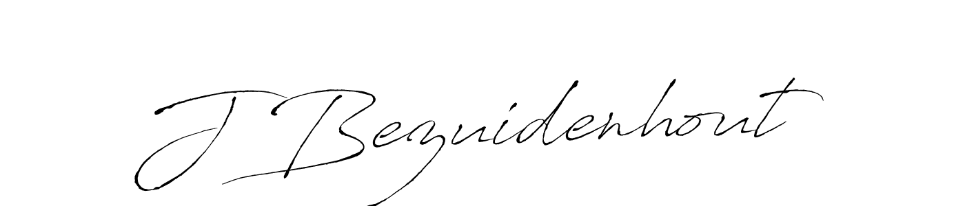 How to make J Bezuidenhout name signature. Use Antro_Vectra style for creating short signs online. This is the latest handwritten sign. J Bezuidenhout signature style 6 images and pictures png