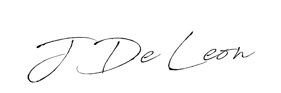 Make a beautiful signature design for name J De Leon. With this signature (Antro_Vectra) style, you can create a handwritten signature for free. J De Leon signature style 6 images and pictures png