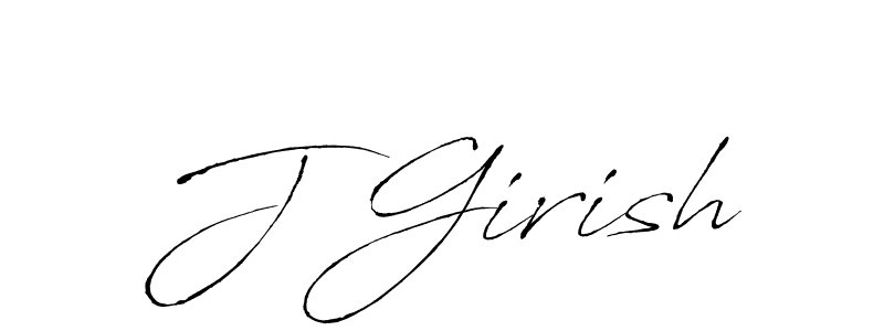Make a beautiful signature design for name J Girish. With this signature (Antro_Vectra) style, you can create a handwritten signature for free. J Girish signature style 6 images and pictures png