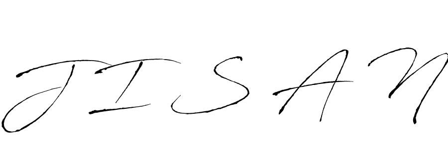 Make a beautiful signature design for name J I S A N. With this signature (Antro_Vectra) style, you can create a handwritten signature for free. J I S A N signature style 6 images and pictures png