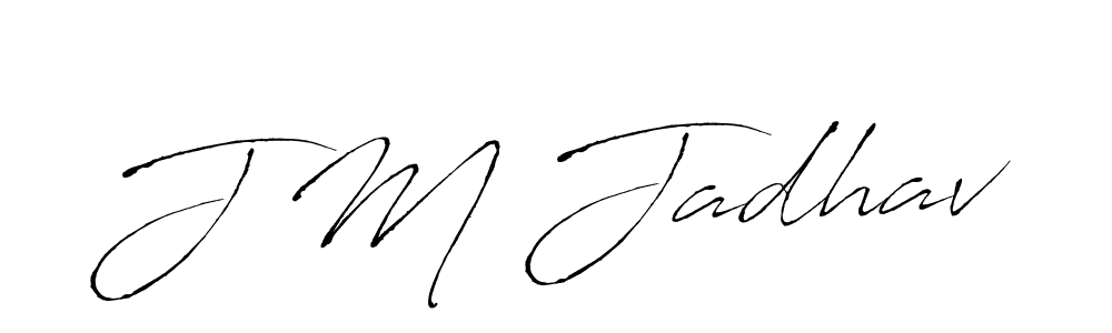 Create a beautiful signature design for name J M Jadhav. With this signature (Antro_Vectra) fonts, you can make a handwritten signature for free. J M Jadhav signature style 6 images and pictures png