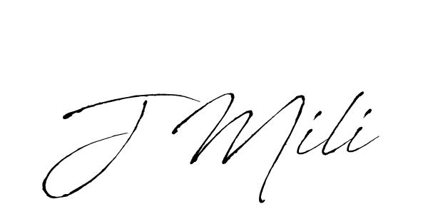 Use a signature maker to create a handwritten signature online. With this signature software, you can design (Antro_Vectra) your own signature for name J Mili. J Mili signature style 6 images and pictures png