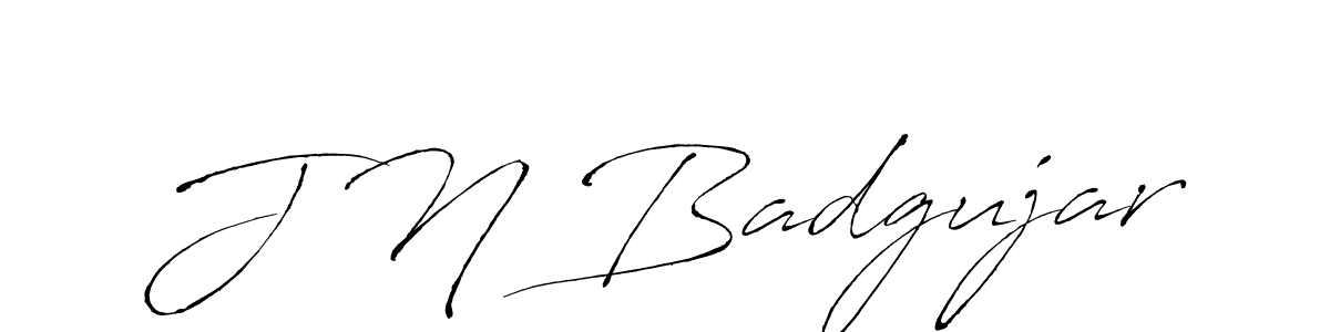 J N Badgujar stylish signature style. Best Handwritten Sign (Antro_Vectra) for my name. Handwritten Signature Collection Ideas for my name J N Badgujar. J N Badgujar signature style 6 images and pictures png
