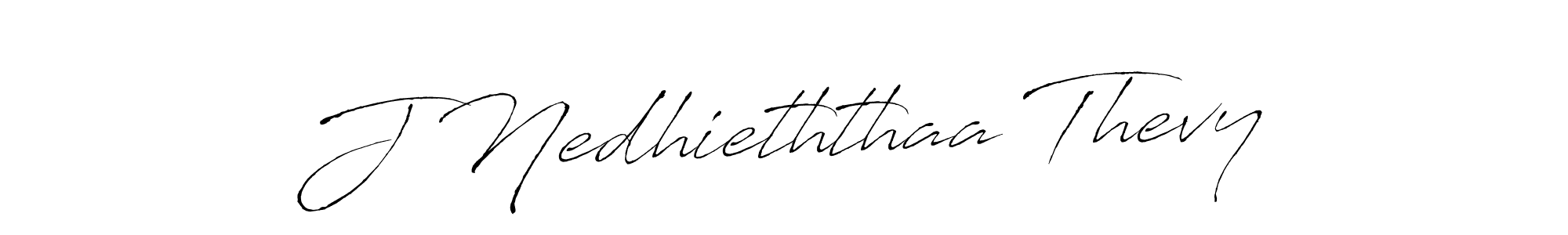 Create a beautiful signature design for name J Nedhieththaa Thevy. With this signature (Antro_Vectra) fonts, you can make a handwritten signature for free. J Nedhieththaa Thevy signature style 6 images and pictures png