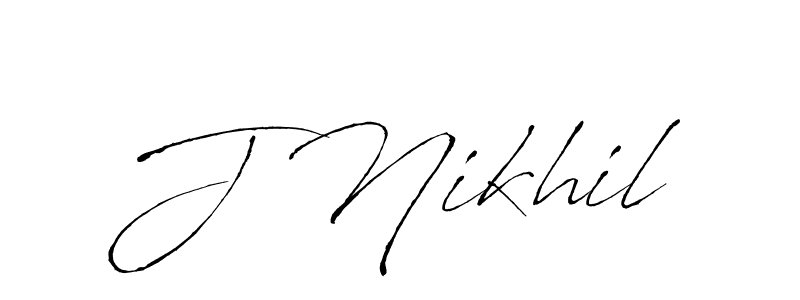 Create a beautiful signature design for name J Nikhil. With this signature (Antro_Vectra) fonts, you can make a handwritten signature for free. J Nikhil signature style 6 images and pictures png