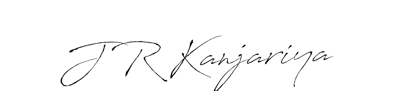 Make a beautiful signature design for name J R Kanjariya. With this signature (Antro_Vectra) style, you can create a handwritten signature for free. J R Kanjariya signature style 6 images and pictures png