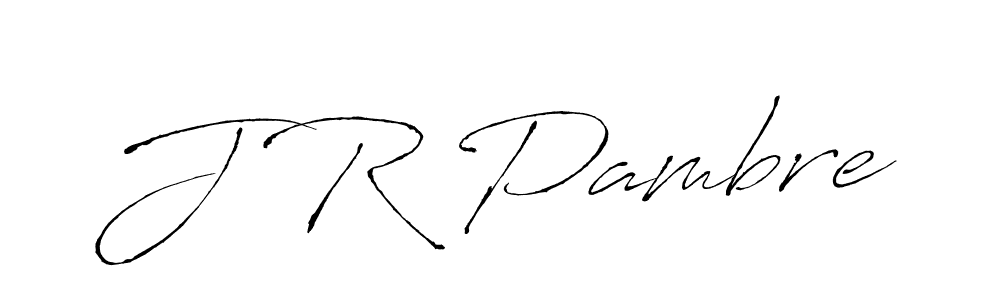 The best way (Antro_Vectra) to make a short signature is to pick only two or three words in your name. The name J R Pambre include a total of six letters. For converting this name. J R Pambre signature style 6 images and pictures png